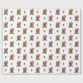Papier Cadeau Capybara Noël Animaux d'hiver (Plat)