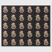 Papier Cadeau Capybara Noël drôle  (Plat)