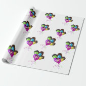 Papier Cadeau Caractère Ballons d'anniversaire sur blanc (Déroulé)