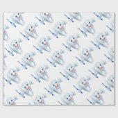 Papier Cadeau Caractère de mascotte de dent (Plat)