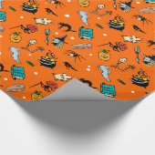 Papier Cadeau Caractères classiques de Halloween (Coin)