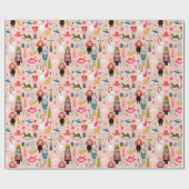 Papier Cadeau Caractères de ballet de craquelins - rose (Plat)