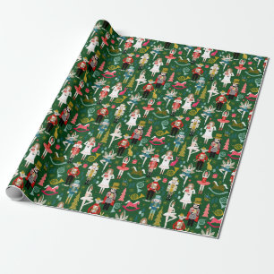 Papier Cadeau Caractères de ballet des croustilles - vert