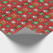Papier Cadeau Caractères de caricature de Noël mignonne Motif Ro (Coin)