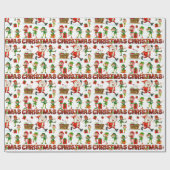 Papier Cadeau Caractères de Noël (Plat)