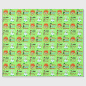 Papier Cadeau Caractères drôles de calembour de bande dessinée (Plat)