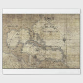 Papier Cadeau Caraïbes - ancienne carte (Plat)