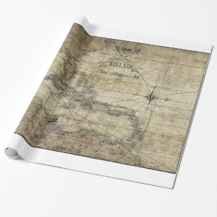 Papier Cadeau Caraïbes - ancienne carte