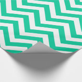 Papier Cadeau Caraïbes Vert blanc XL Chevron ZigZag Motif (Coin)