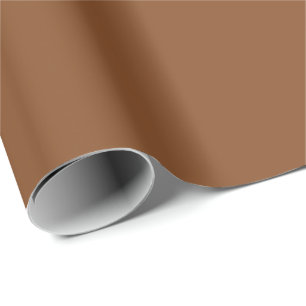 Papier Cadeau Caramel Café Neutre Chaud Brown Couleur Solide Imp