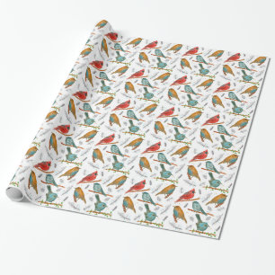 Papier Cadeau Cardinal Bird Bluebirds Chickadee Gnatcater