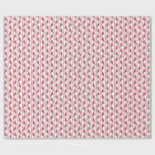 Papier Cadeau Cardinal Bird Stripes Wrapping Paper (Plat)