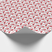 Papier Cadeau Cardinal Bird Stripes Wrapping Paper (Coin)