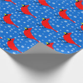 Papier Cadeau Cardinal d'aquarelle dans la neige (Coin)