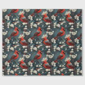 Papier Cadeau Cardinal de Noël (Plat)