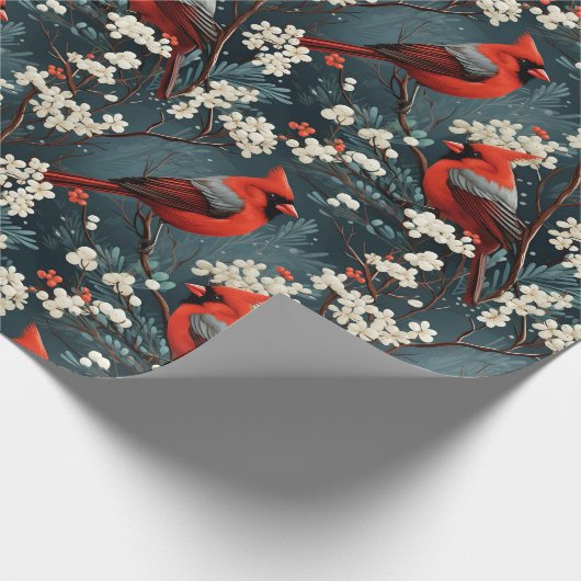 Papier Cadeau Cardinal de Noël (Coin)