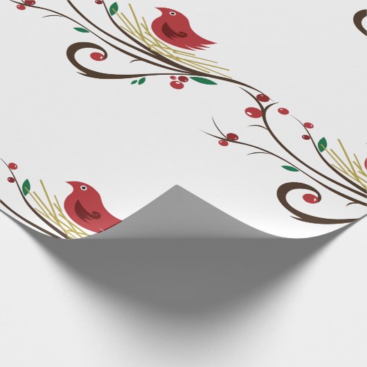 Papier Cadeau Cardinal de Noël (Coin)