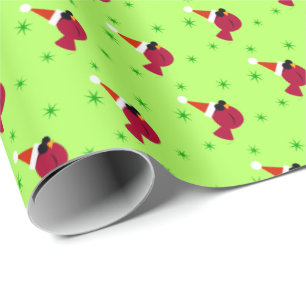 Papier Cadeau Cardinal de Noël Cool pour Enfants Fêtes