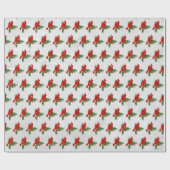 Papier Cadeau Cardinal De Noël Sur Pin (Plat)