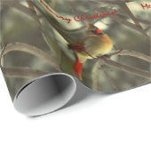 Papier Cadeau Cardinal de vacances (Coin rond)