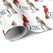 Papier Cadeau Cardinal du Nord SongBird (Coin rond)