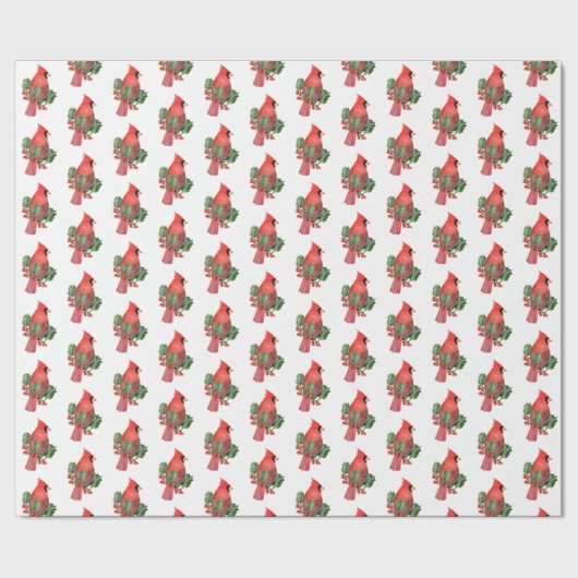 Papier Cadeau Cardinal et Holly Christmas Wrapper Paper (Couture)