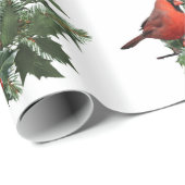 Papier Cadeau Cardinal Holly Wrapper Papier (Coin rond)