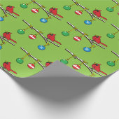 Papier Cadeau Cardinal Rouge à Noël Branche nu (Coin)