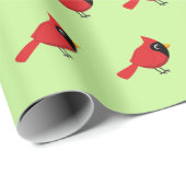 Papier Cadeau Cardinal Rouge Cardinal Cardinal aux Fleurs (Coin rond)