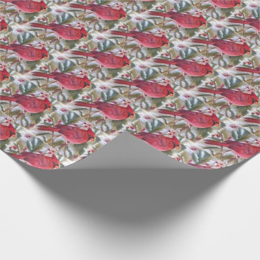 PAPIER CADEAU CARDINAL ROUGE DE NOËL (Coin)