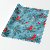 Papier Cadeau Cardinal rouge de Noël Fête (Déroulé)
