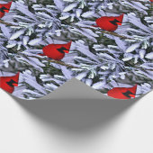 Papier Cadeau Cardinal rouge d'hiver (Coin)