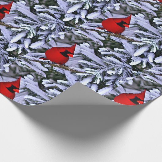 Papier Cadeau Cardinal rouge d'hiver (Coin)