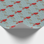 Papier Cadeau Cardinal Rouge, l'oiseau de Noël (Coin)