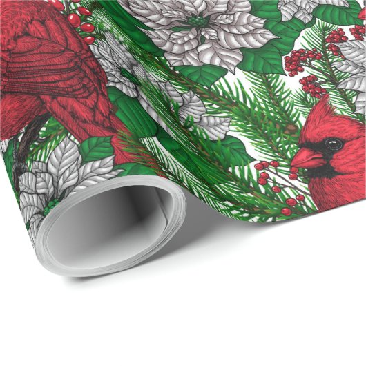 Papier Cadeau Cardinaux 2 (Coin rond)