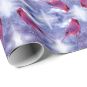 Papier Cadeau Cardinaux dans la neige (Coin rond)