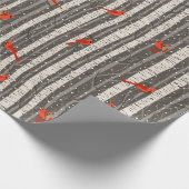 Papier Cadeau Cardinaux d'hiver dans les bouleaux (Coin)