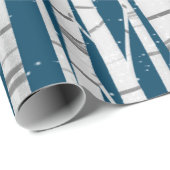 Papier Cadeau Cardinaux rouges dans les bouleaux blancs (Coin rond)