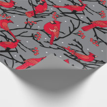 Cardinaux rouges Motif hiver Bois Noël