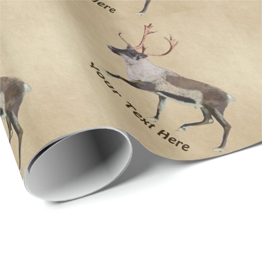 Papier Cadeau Caribou des bois (Coin rond)