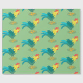 Papier Cadeau Caricature amusante du coq à rames (Plat)