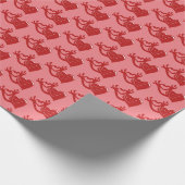 Papier Cadeau caricature coeur fait signe de coeur (Coin)