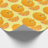 Papier Cadeau Caricature d'agrumes d'orange (Coin)