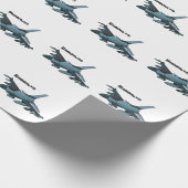 Papier Cadeau Caricature d'avion de chasse militaire (Coin)