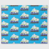 Papier Cadeau Caricature de camion de glace joli (Plat)