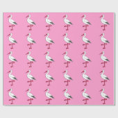 Papier Cadeau Caricature de cigogne (Plat)
