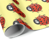 Papier Cadeau Caricature de coccinelle rouge joyeux (Coin rond)