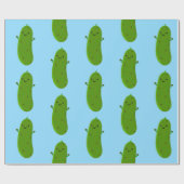 Papier Cadeau Caricature de cornichon joyeux (Plat)