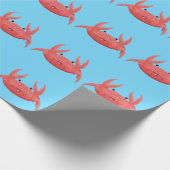Papier Cadeau Caricature de crabe rouge cuite (Coin)