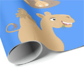Papier Cadeau Caricature de dromadaire joyeux et souriant (Coin rond)